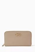 Gancini Soft Continental Wallet in Pebbled Leather