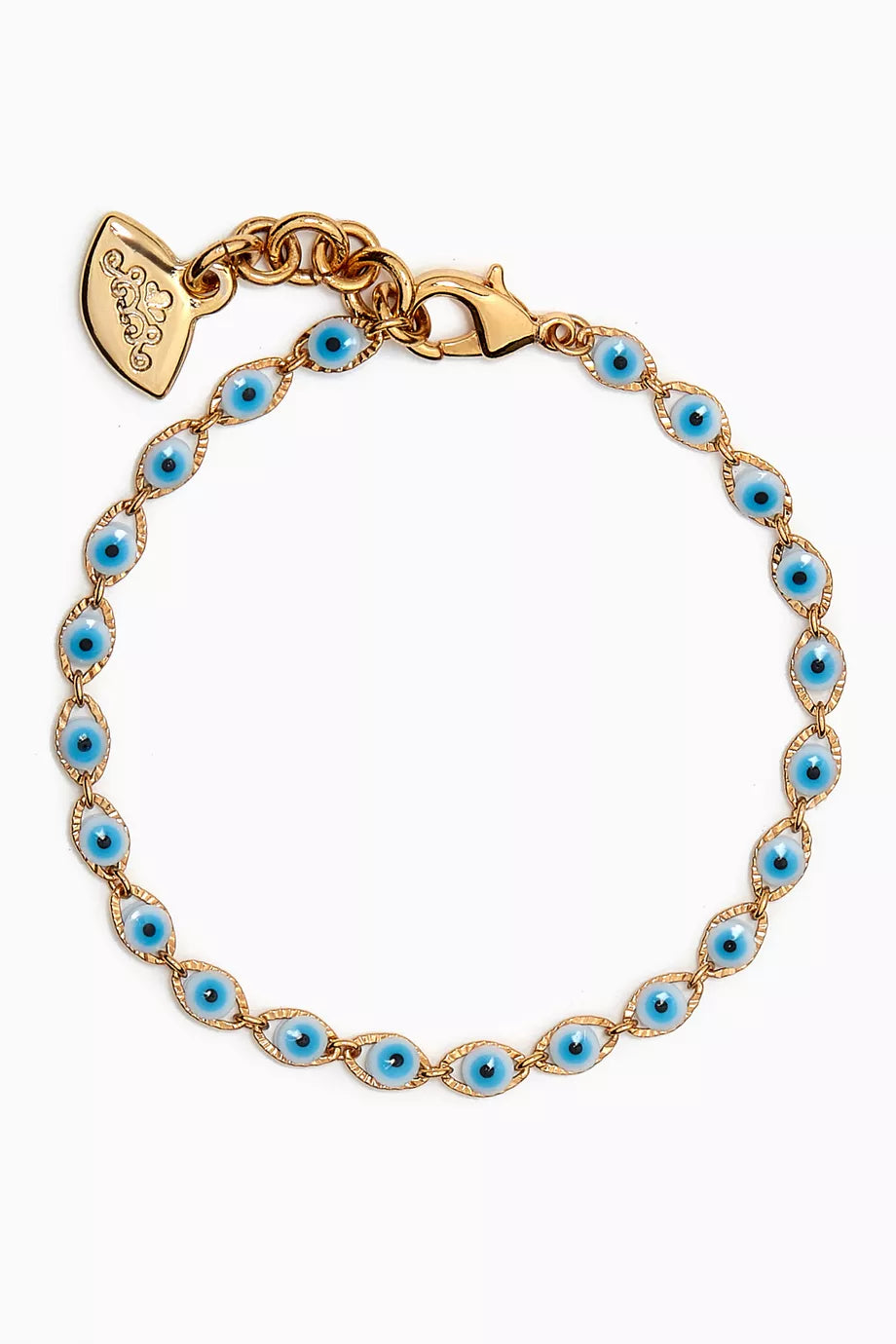 Evil Eye Anklet in Gold-plated Brass