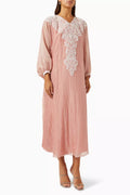 Embroidered Kaftan in Crushed Organza