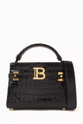 B-Buzz Top-handle Bag in Croc-embossed Leather