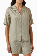 Elena Monogram Camp Shirt in Silk-blend