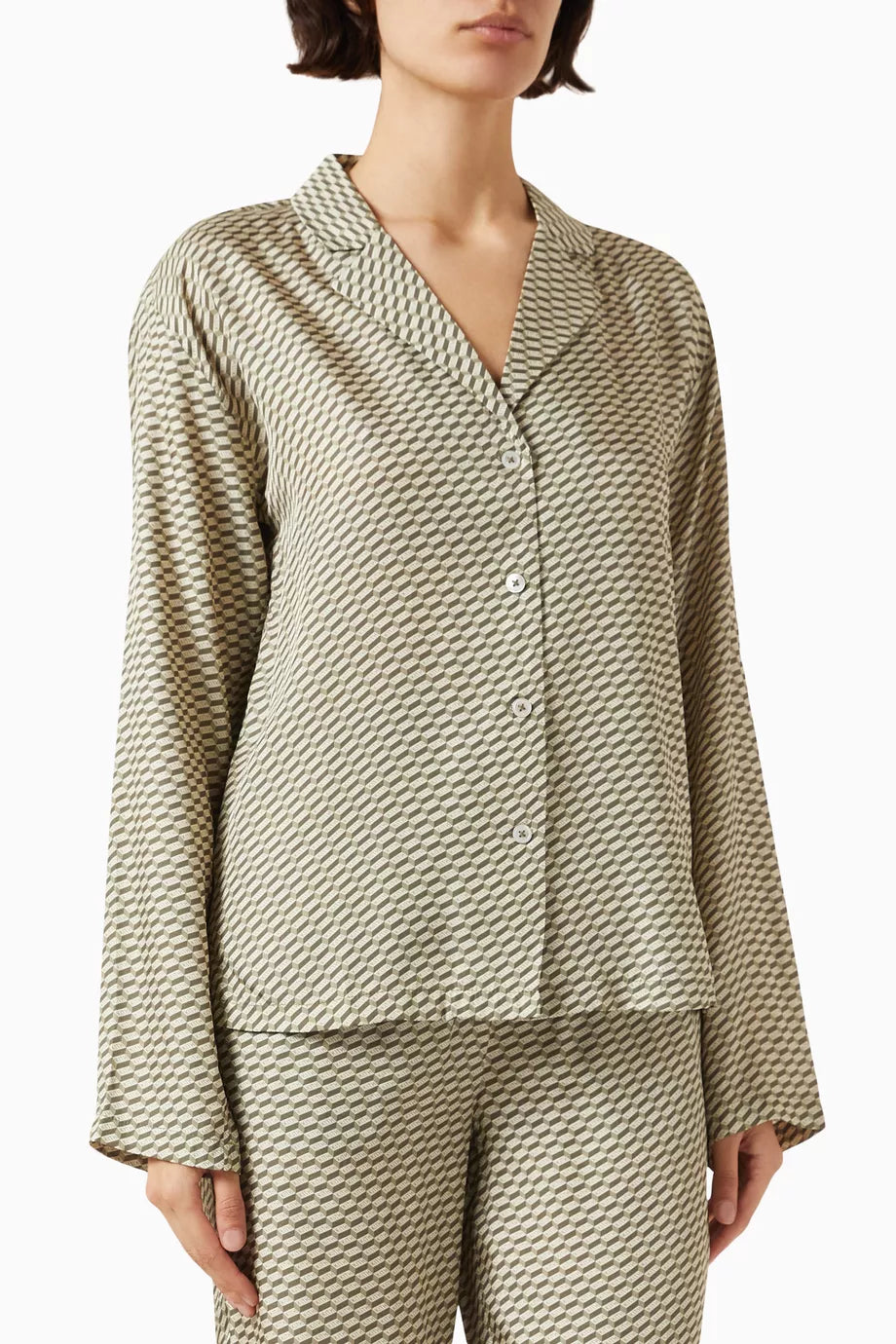 Amalia Monogram Blouse in Silk-blend