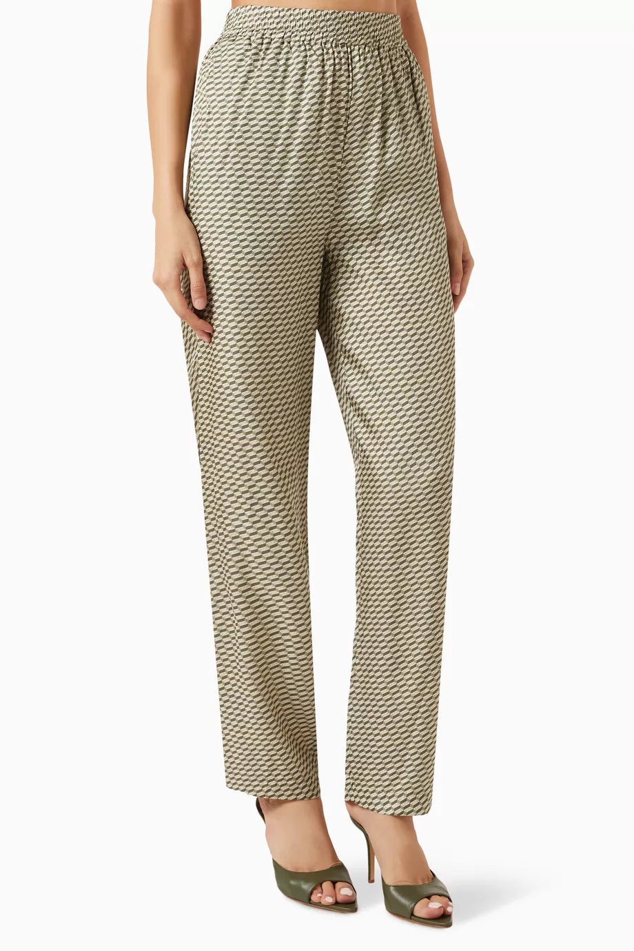 Ida Monogram Straight Pants in Silk-blend