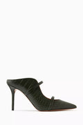 Maureen 85 Mules in Patent Croc-embossed Leather