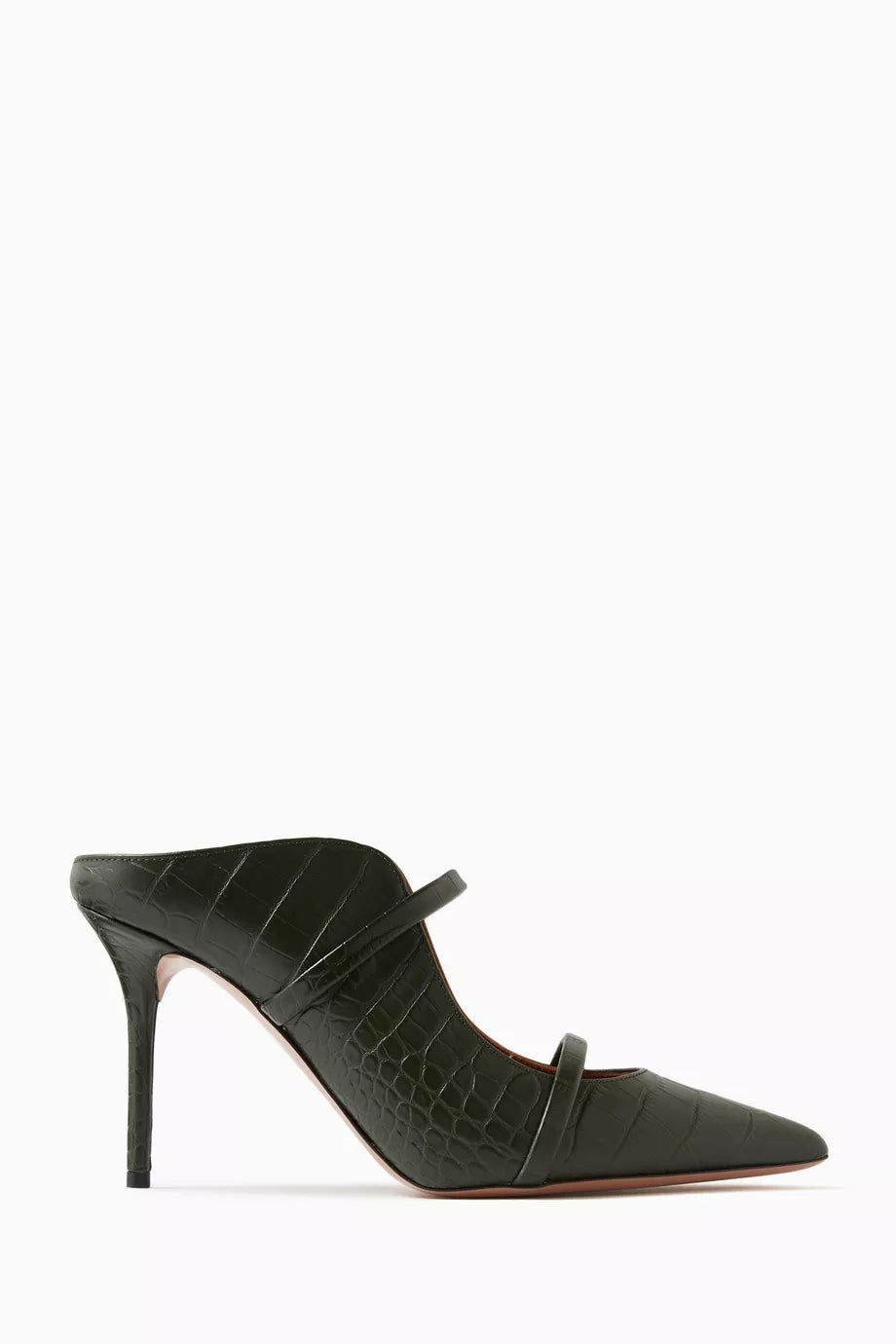 Maureen 85 Mules in Patent Croc-embossed Leather