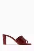 Demi 70 Mules in Croc-embossed Patent Leather