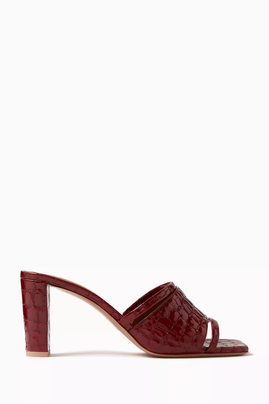 Demi 70 Mules in Croc-embossed Patent Leather