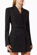 Logo Belted Blazer Mini Dress in Wool