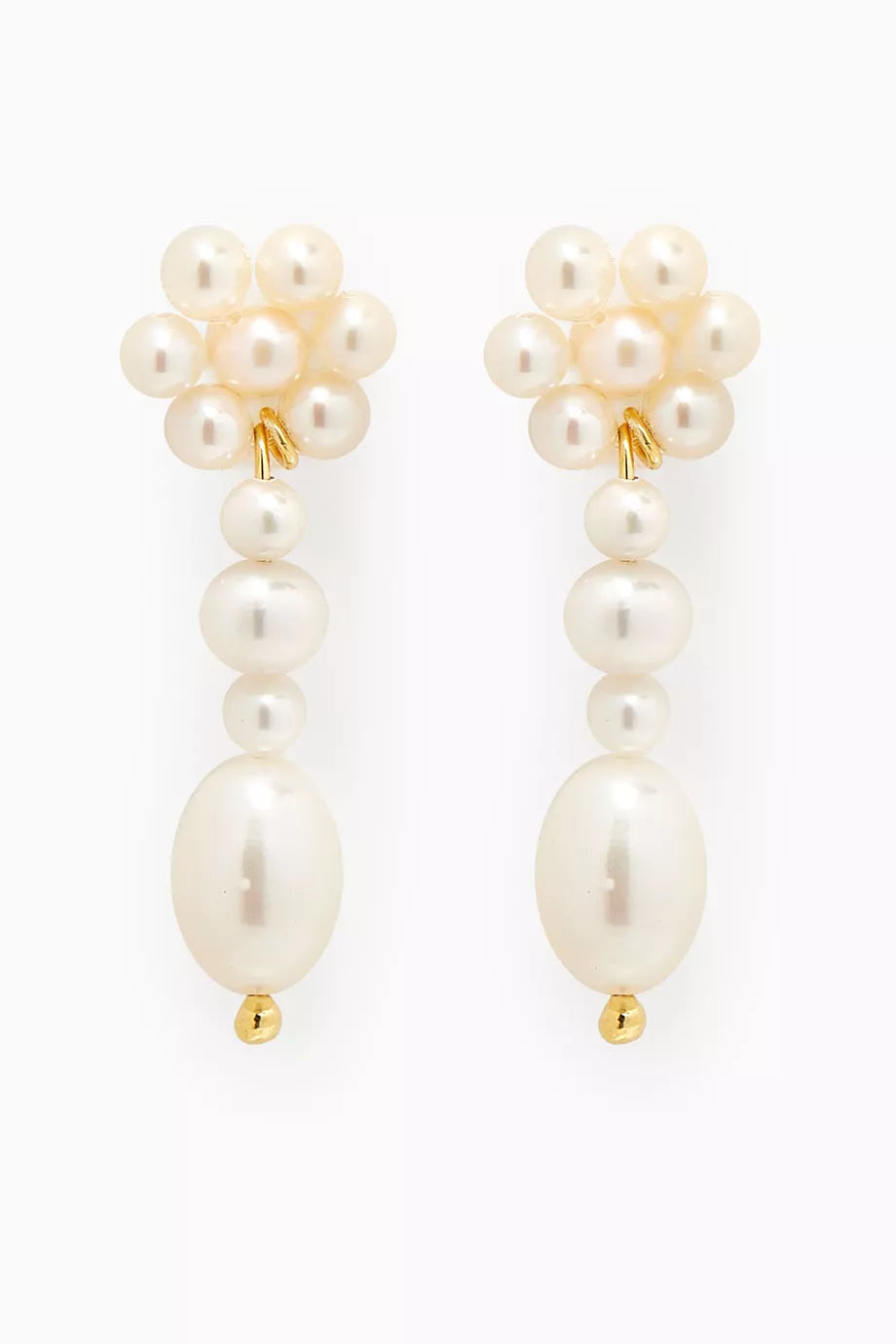 Rina Drop Earrings in 18kt Gold-plated Silver