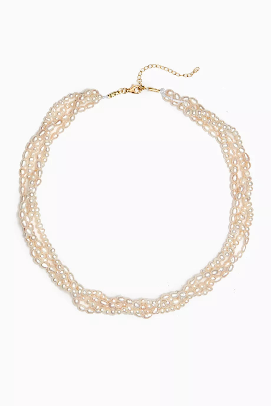 Pearl Braid Necklace in 18kt Gold-plated Silver