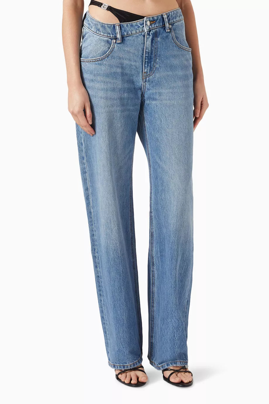 Asymmetrical Bikini-layer Jeans in Denim