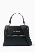 Medium Chain Link Top Handle Bag in Faux-Leather