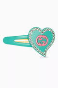 Interlocking G Heart Hair Clip in Resin