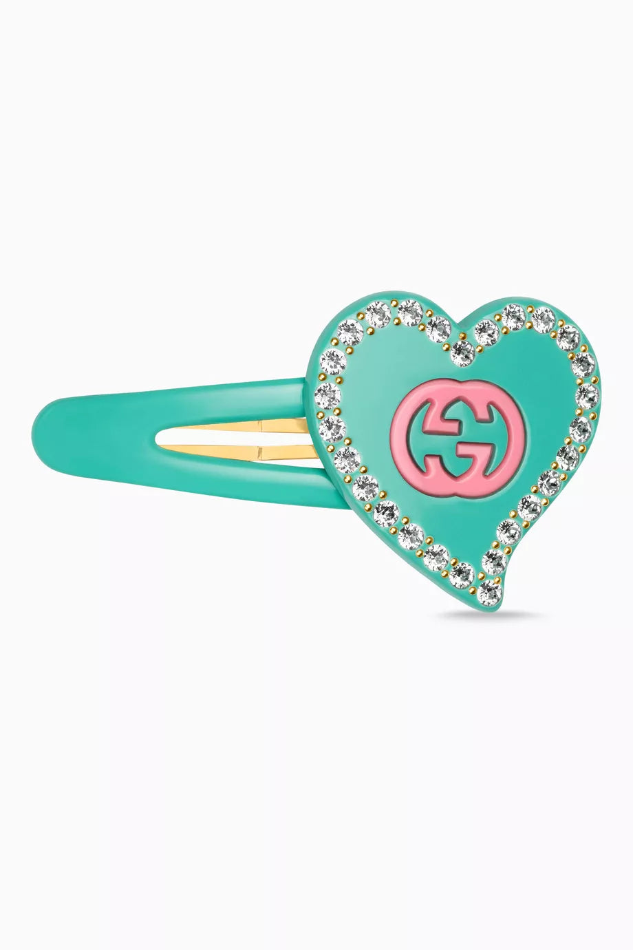 Interlocking G Heart Hair Clip in Resin