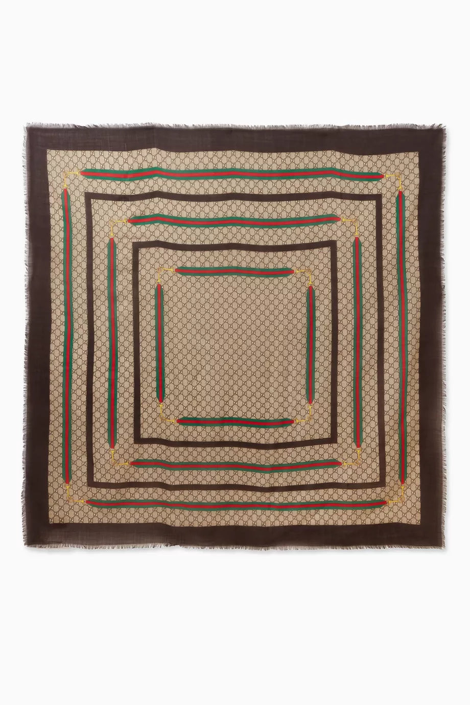 GG Ribbon Shawl in Silk & Wool