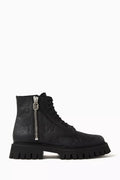 Interlocking GG Ankle Boots in Pebbled Leather