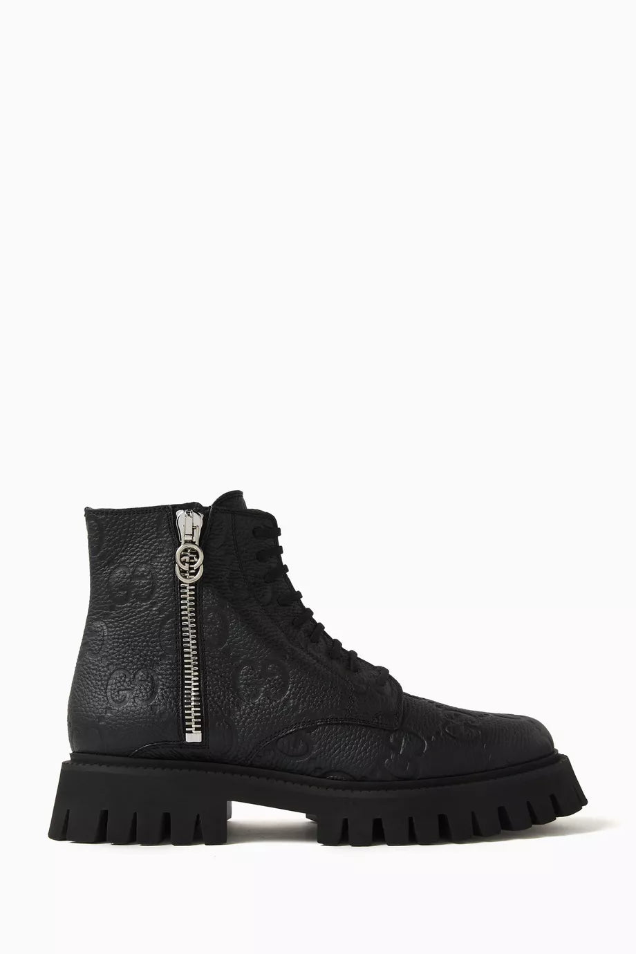 Interlocking GG Ankle Boots in Pebbled Leather