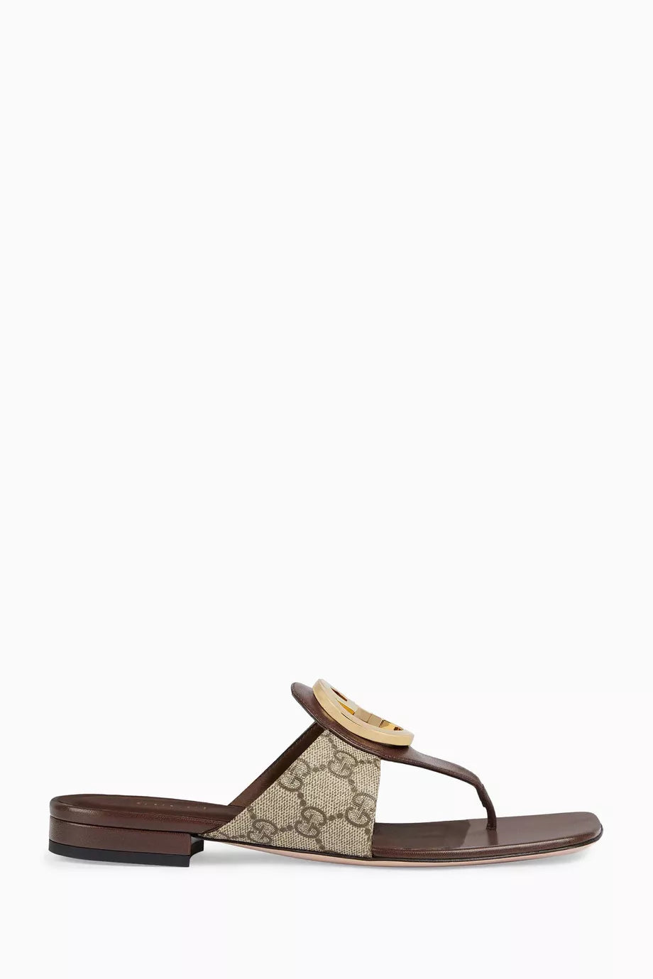 Blondie Thong Flat Sandals in GG Supreme Canvas & Leather