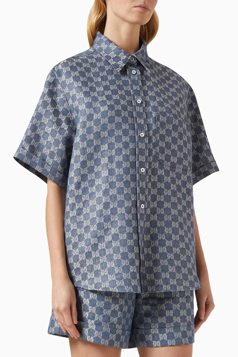 GG Jacquard Shirt in Linen