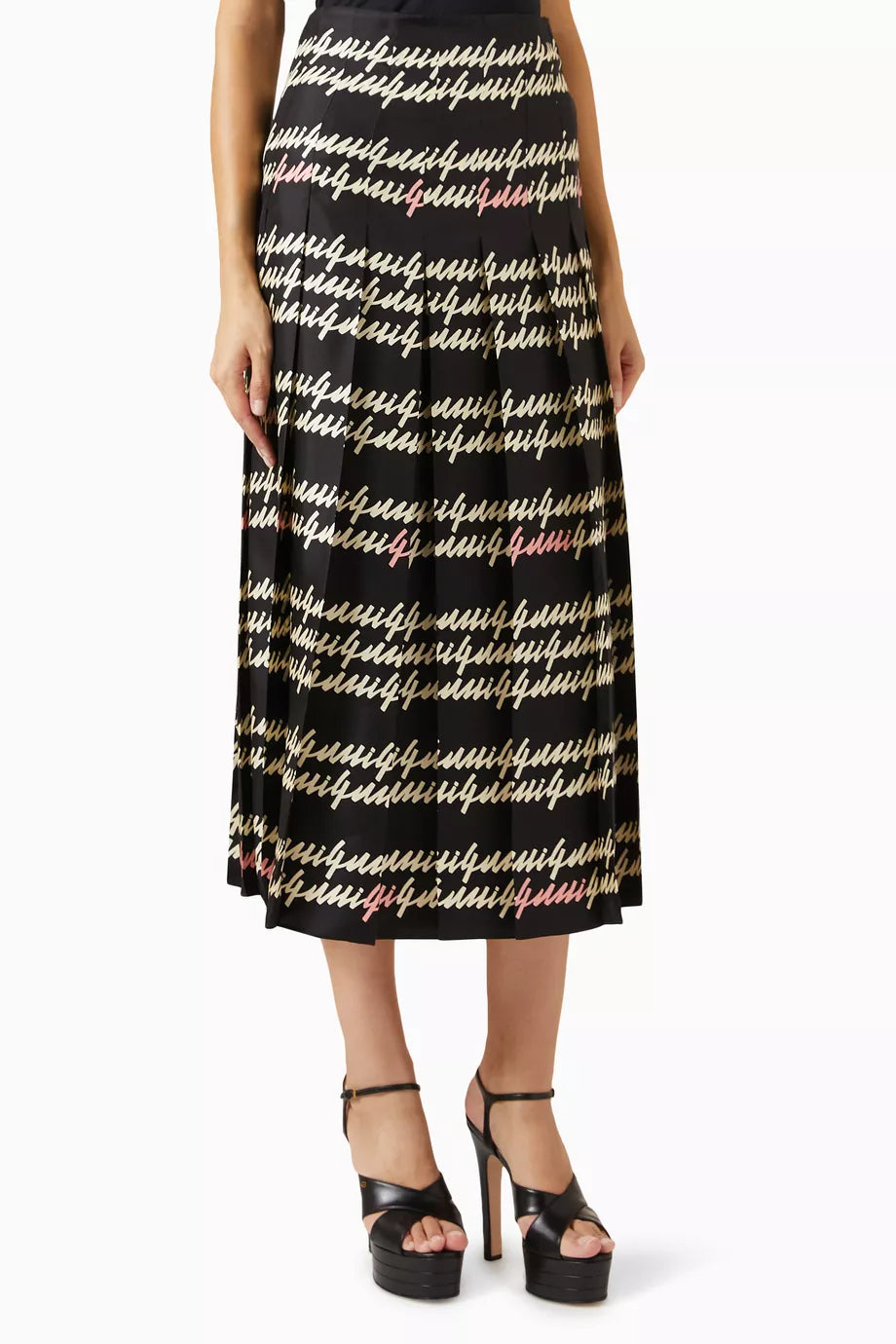 Gucci Script-print Maxi Skirt in Silk