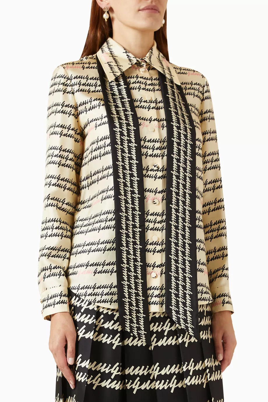 Gucci Script-print Shirt in Silk