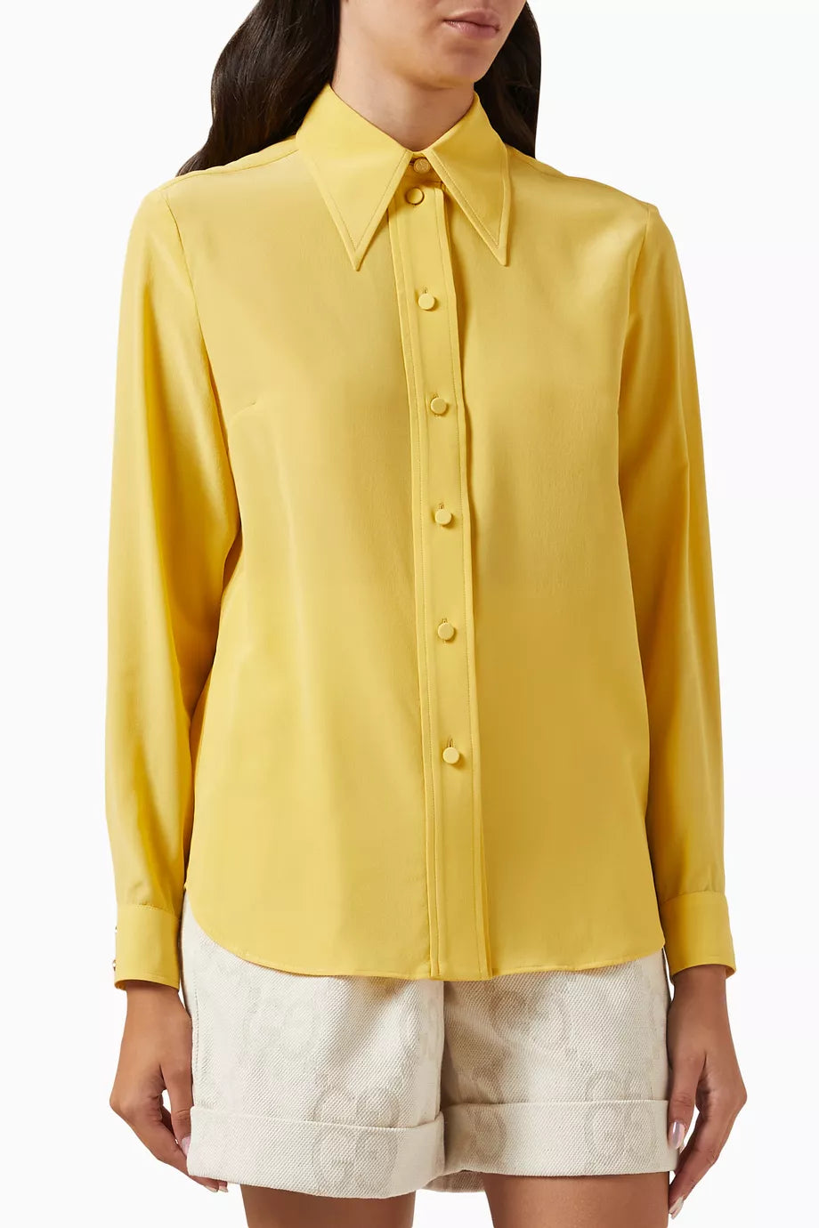 Buttoned Shirt in Silk Crêpe de Chine