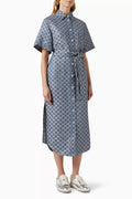 GG Maxi Dress in Linen-jacquard