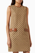 GG Monogram Mini Shift Dress in Canvas