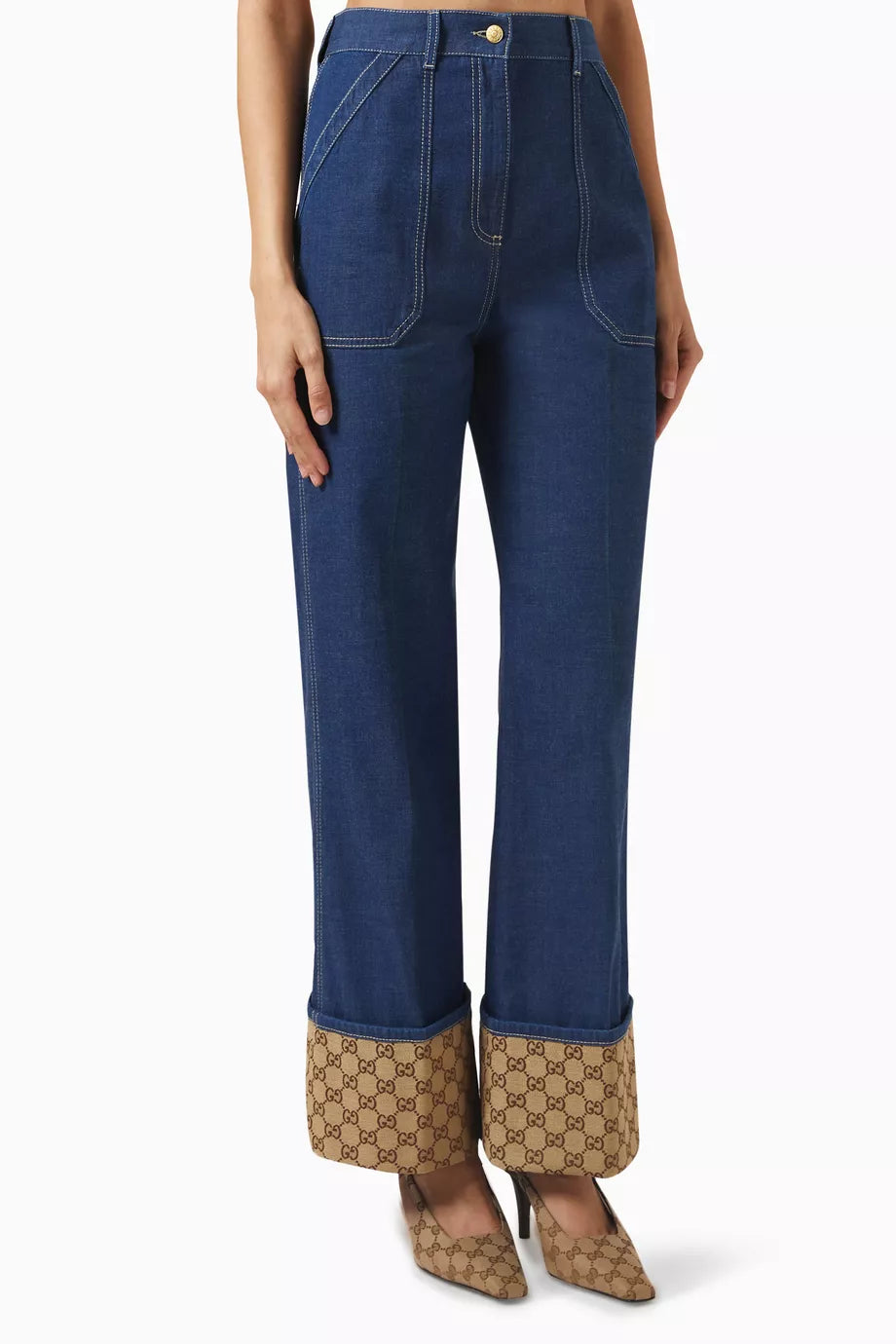 GG Cuff Jeans in Denim