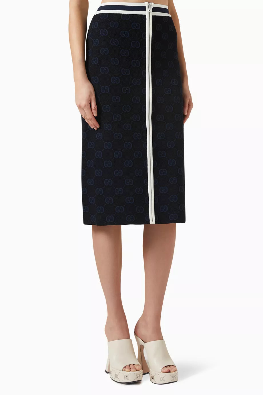 GG Midi Skirt in Viscose-jacquard