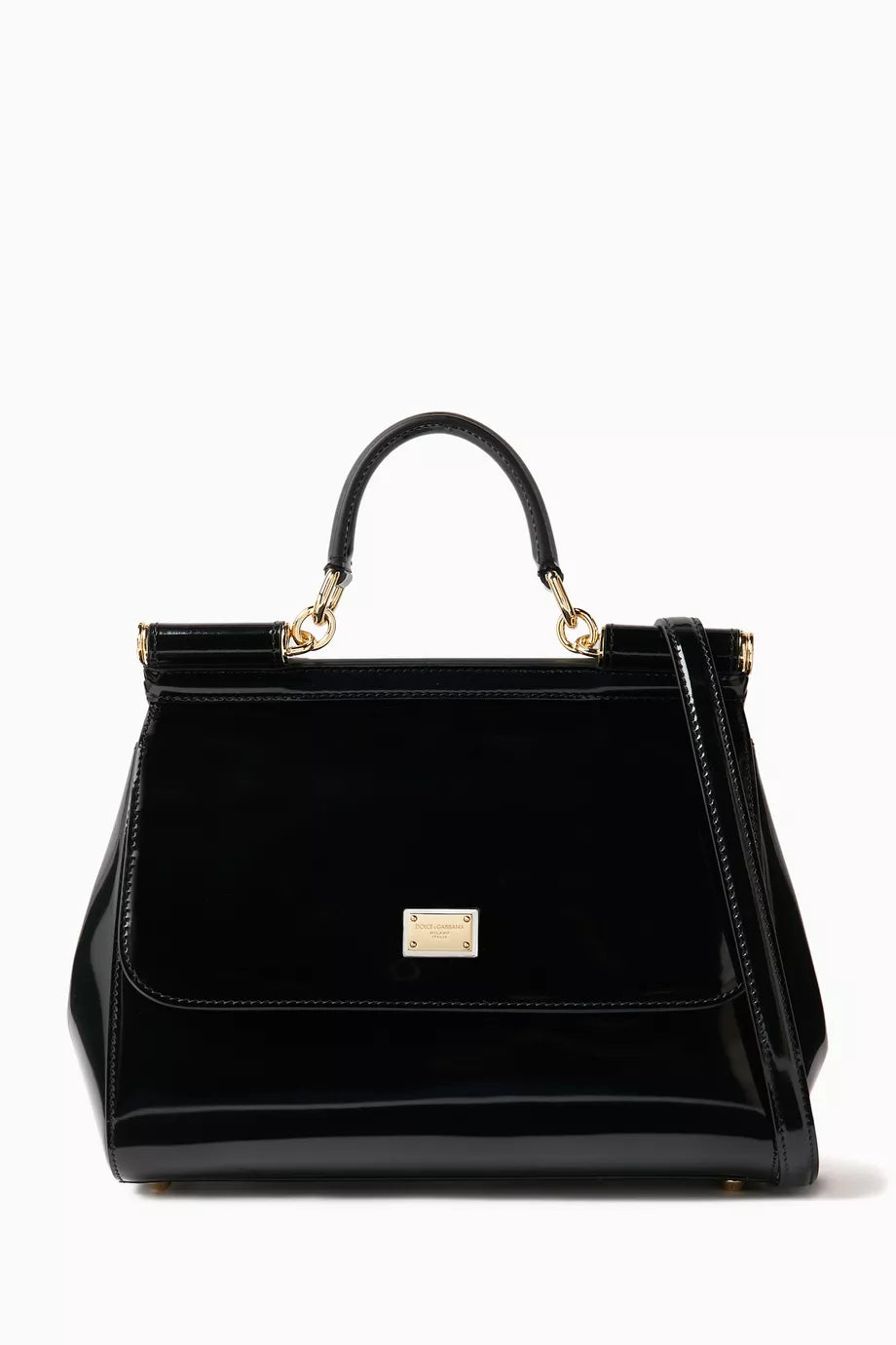 Medium Sicily Top-handle Bag in Polished Calfskin