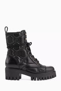 Lace-up Chunky Boots in GG Matelassé Leather
