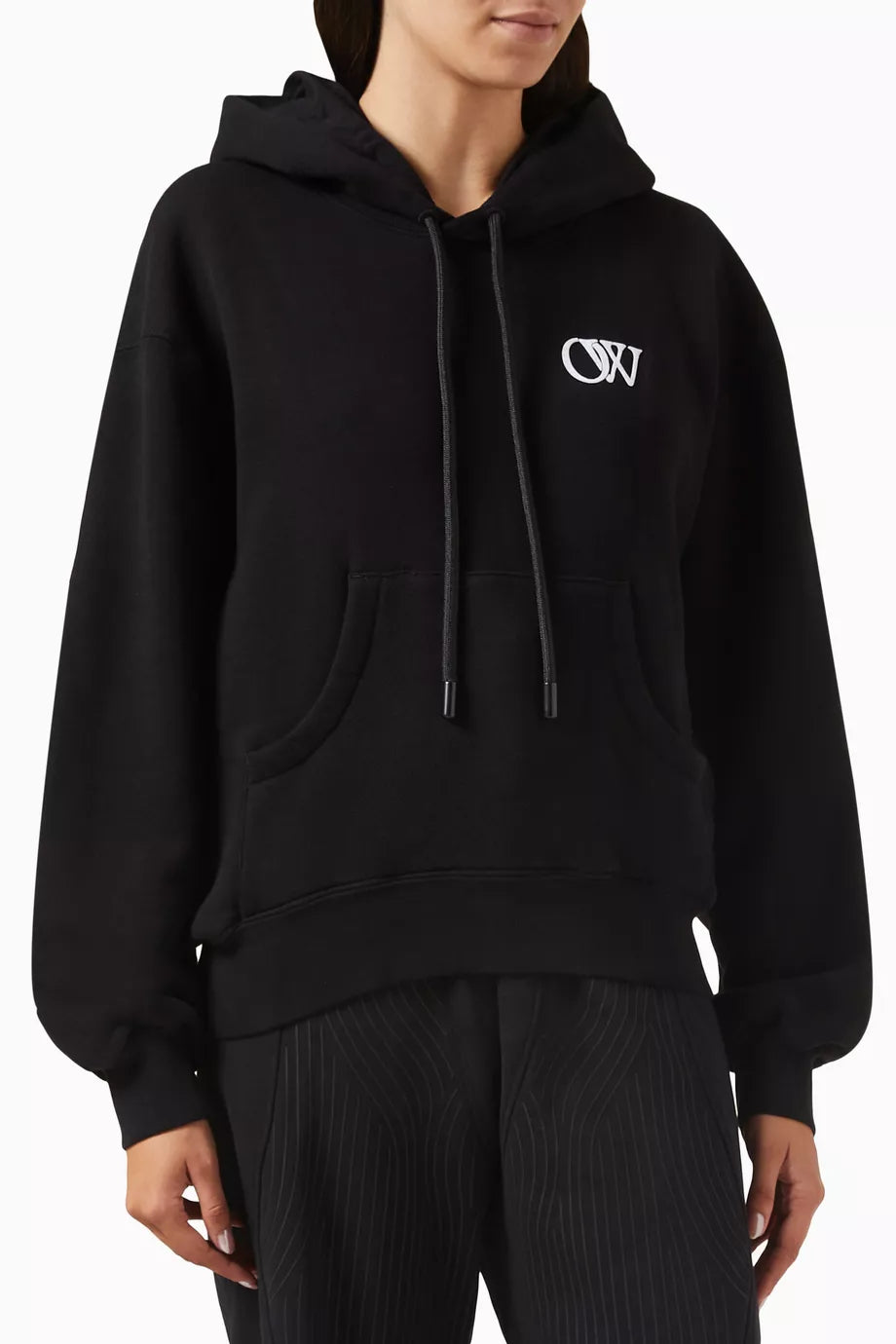 Flock Logo Oversized Hoodie in Cotton