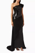 Mantella Drop-waist Sequined Gown