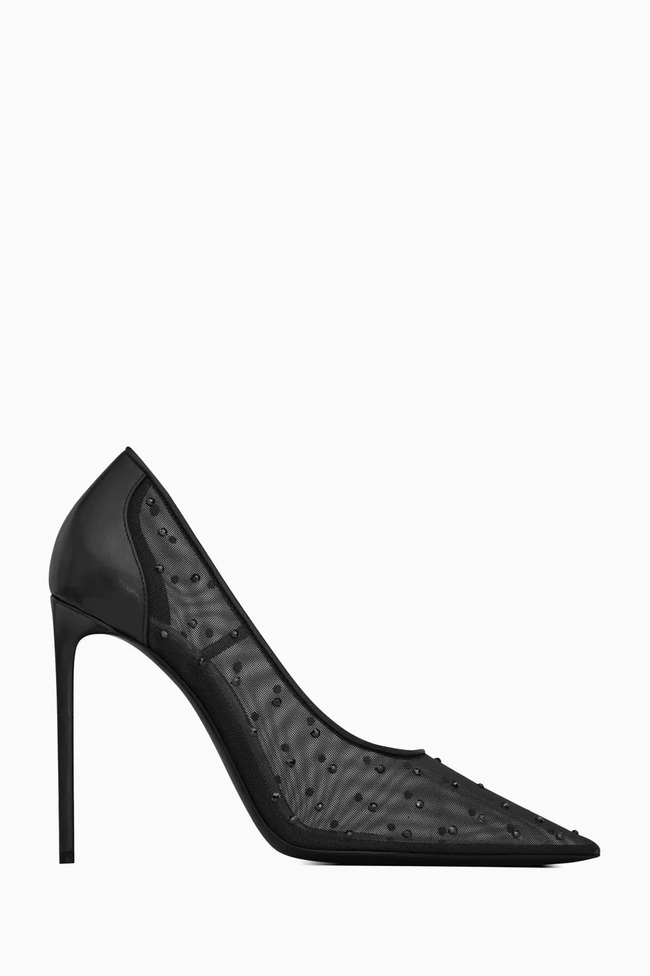 Anja 105 Pumps in Rhinestone-Dotted Sheer Mesh