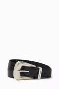 Folk Buckle Belt in Smooth Leather