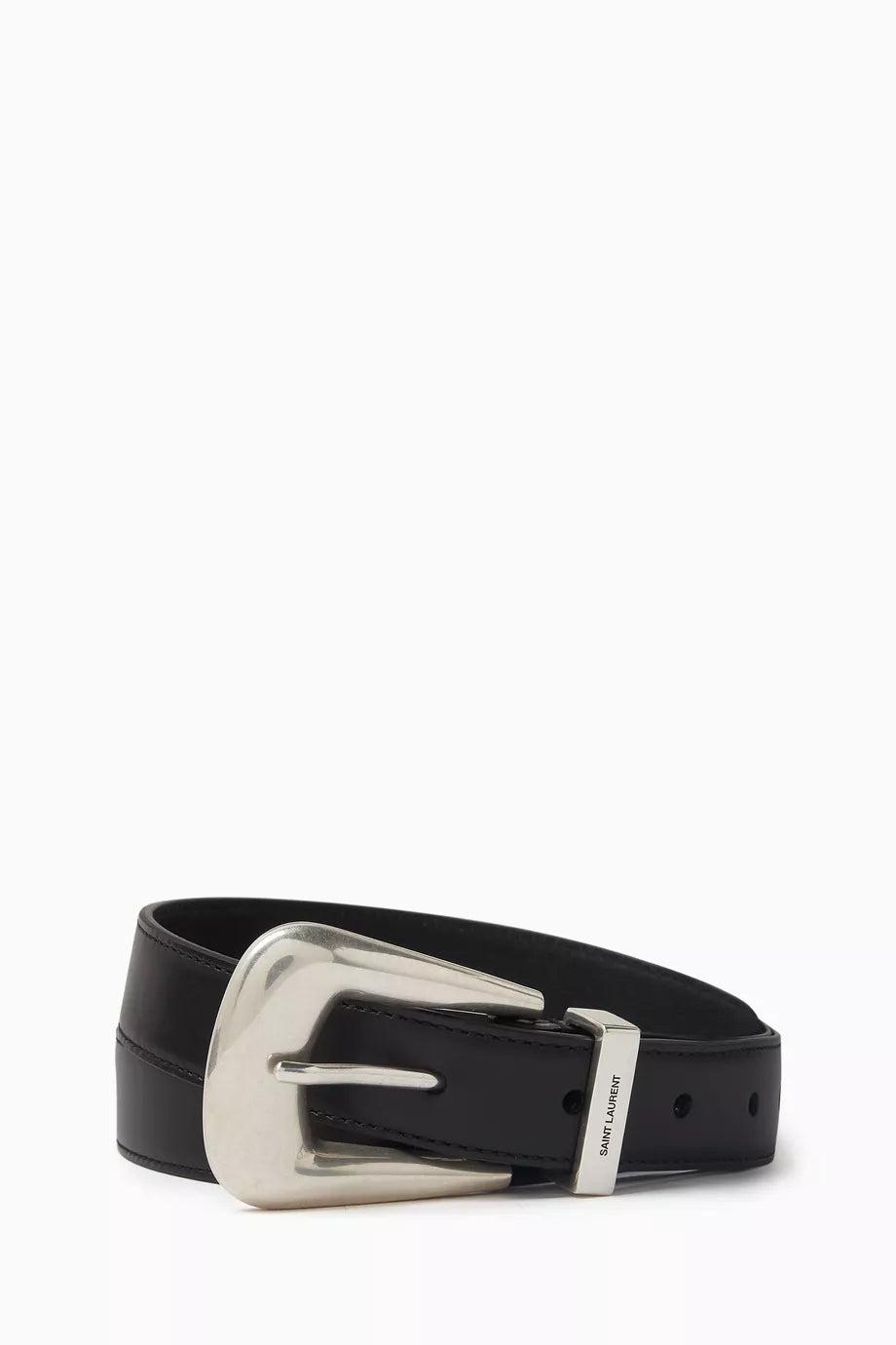 Folk Buckle Belt in Smooth Leather