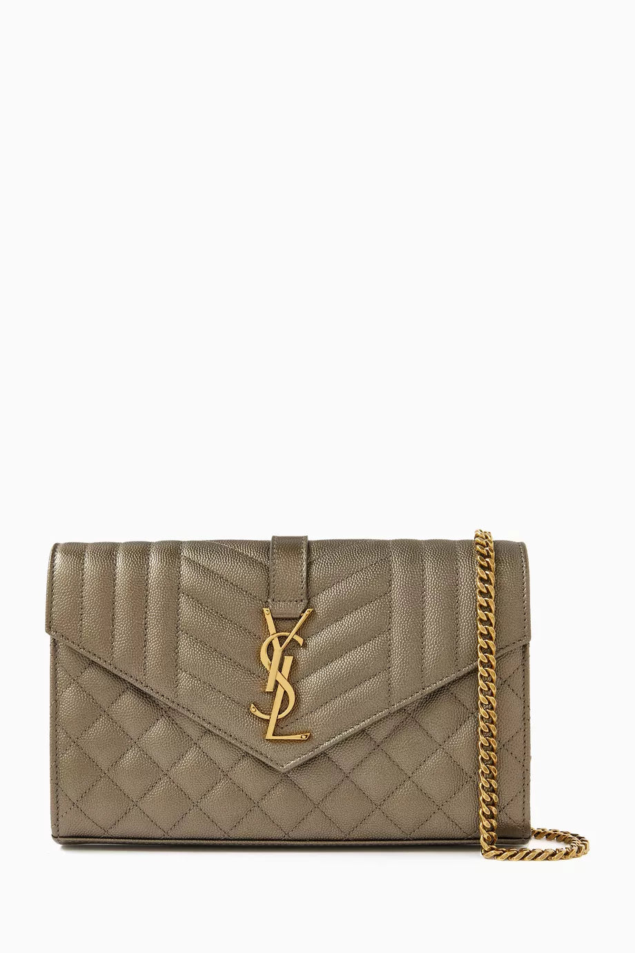 Medium Envelope Shoulder Bag in Mix Matelassé Grain de Poudre Embossed Leather
