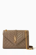 Medium Envelope Shoulder Bag in Quilted Leather