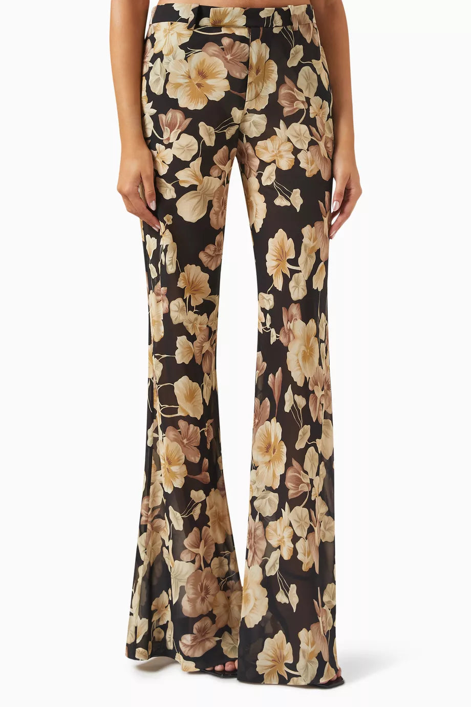 Flared Pants in Silk-georgette