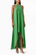 Crystal Trim High-low Column Gown in Georgette