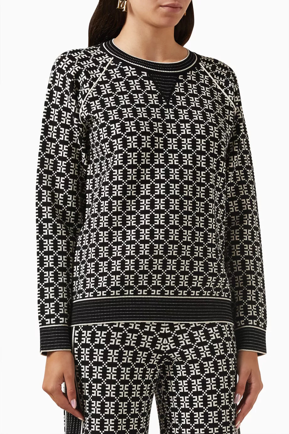 All-over Logo Sweatshirt in Jacquard-knit