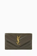 Cassandre Matelassé Small Envelope Wallet in Embossed Leather