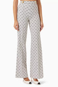 Logo Print Pants in Crepe