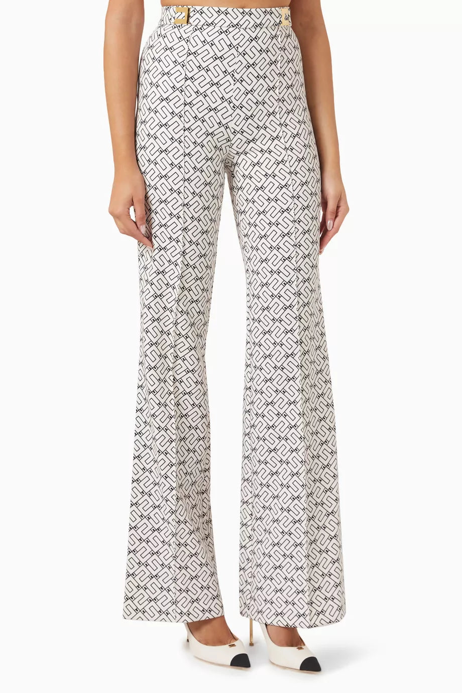 Logo Print Pants in Crepe