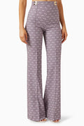 Logo Print Pants in Crepe