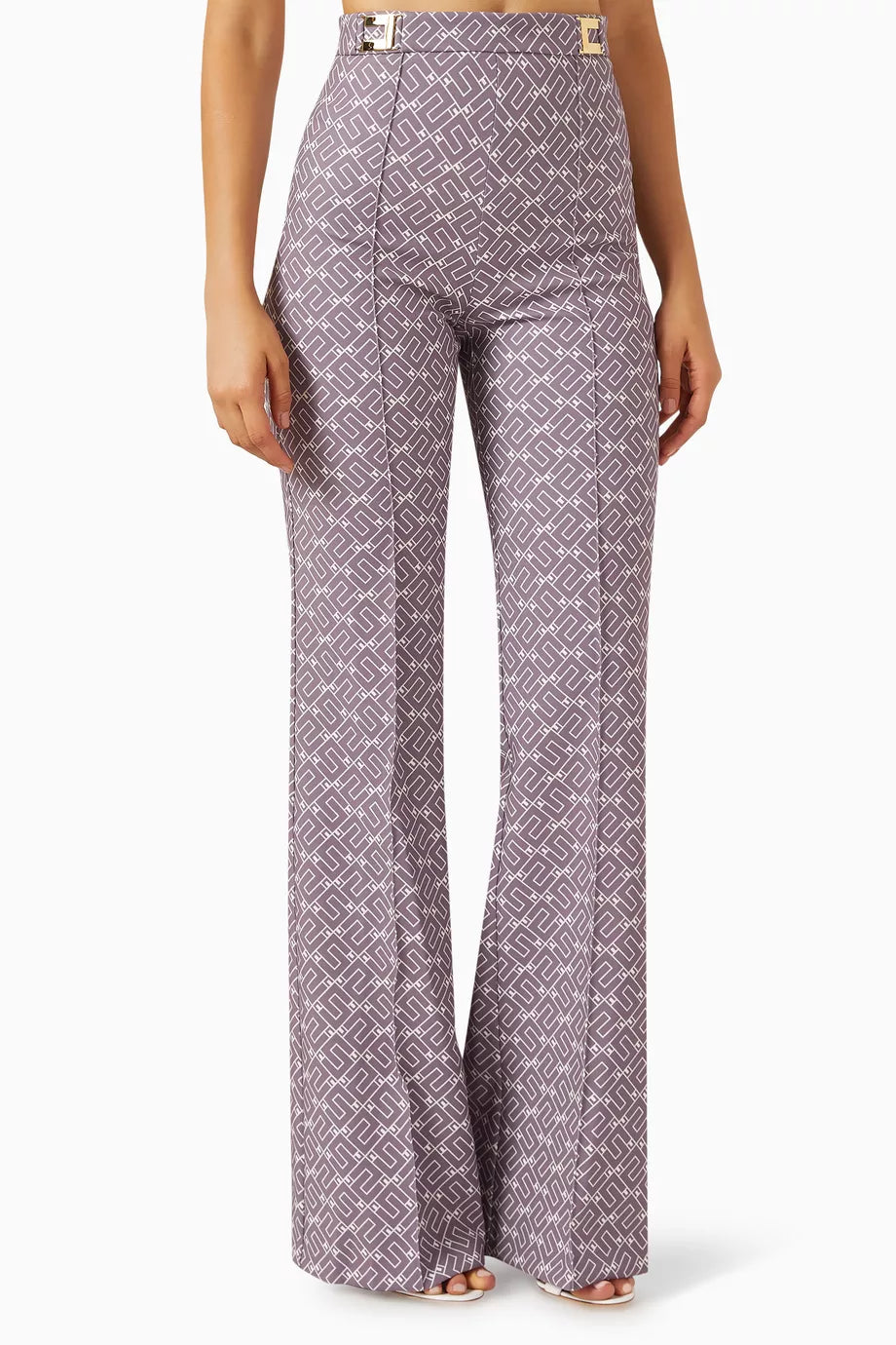 Logo Print Pants in Crepe