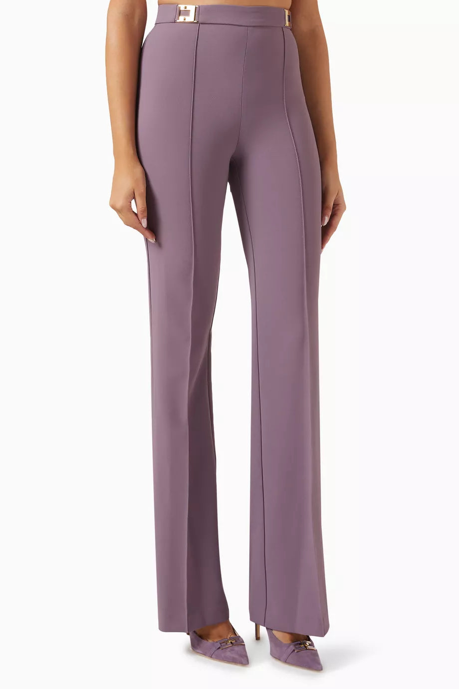 Logo Plaque Pants in Crepe