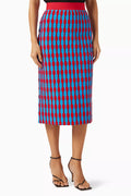 Bubble Striped Midi Skirt
