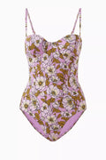 Floral Underwired One-piece Swimsuit in Nylon
